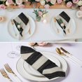 thumbnail image 3 of Black White Striped Cloth Napkins, Farmhouse Vintage Shabby Chic Wood Grain Washable and Reusable Dinner Napkins Set of 2, Table Napkin for Kitchen Party Birthday Wedding Hotel Housewarming 20"x20", 3 of 9