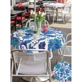 thumbnail image 5 of Outdoor Tablecloth with Umbrella Hole for Patio/Picnic/Party/Camping, Blue Boho Floral Waterproof Table Cloth Round Cover Washable, Abstract Art Paisley Flower (Dia 60"), 5 of 8