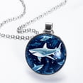 thumbnail image 2 of Starry Shark Glass Circular Pendant Necklace - Stylish Womens Necklaces ?, 2 of 5