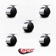 thumbnail image 2 of 2 Inch Floor Safe Chrome Hooded Twin Wheel Caster Top Plate Set of 5 SCC, 2 of 2