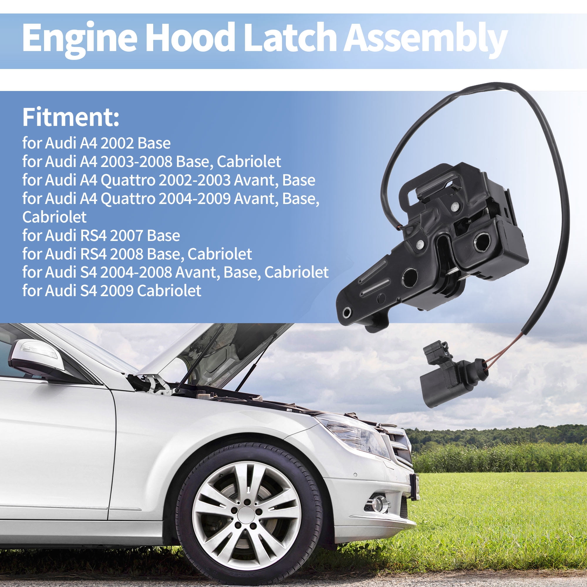 Unique Bargains Car Hood Latch Lock Assembly Replacement for Audi A4 S4 RS4