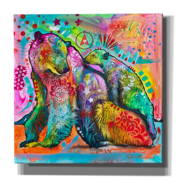 Epic Graffiti 'Polar Bears 2' by Dean Russo, Canvas Wall Art, 26"x26"