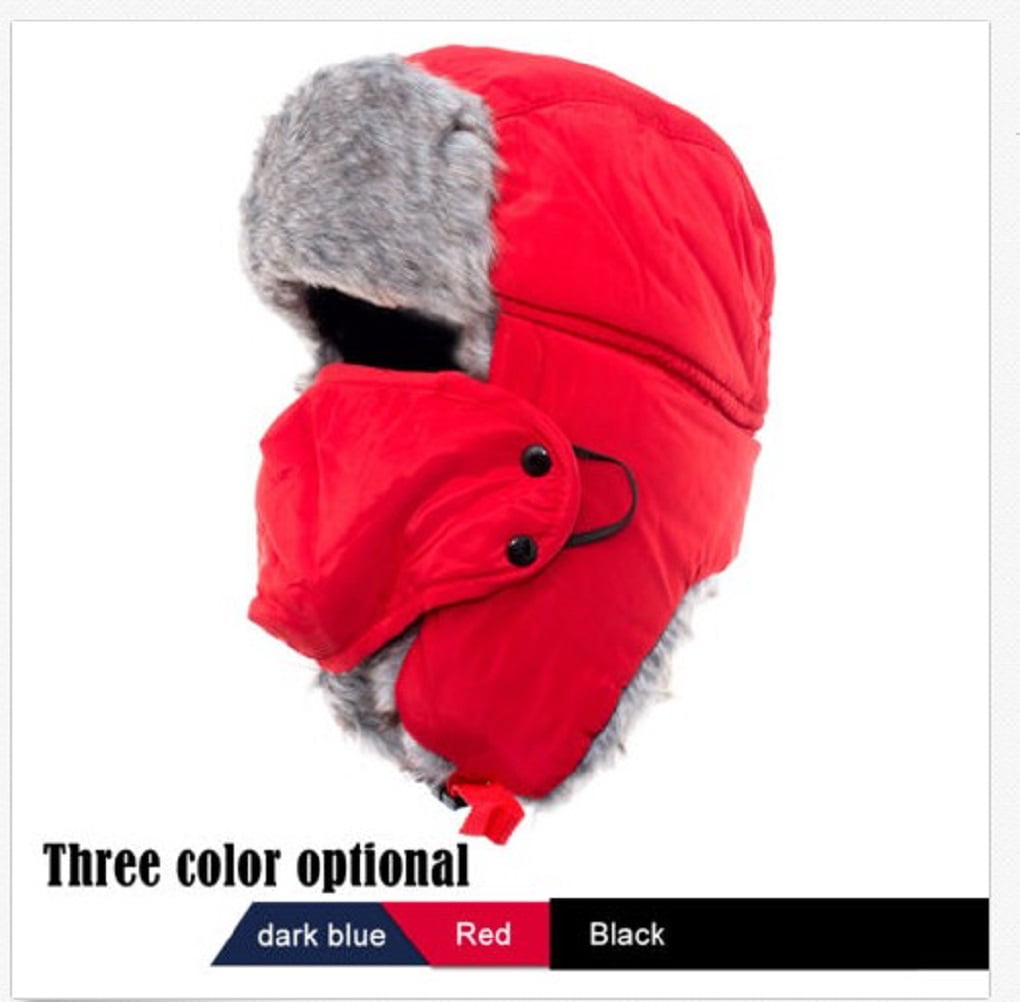 Mens Winter Warm Shower Proof Outdoor Breathable Durable Russian Fake Fur Trapper Ski Hat 
