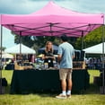 thumbnail image 2 of Costway 10 x 10 FT Outdoor Pop up Canopy Tent with Wheeled Bag, 4 Sandbags, Stake & Ropes Pink, 2 of 10