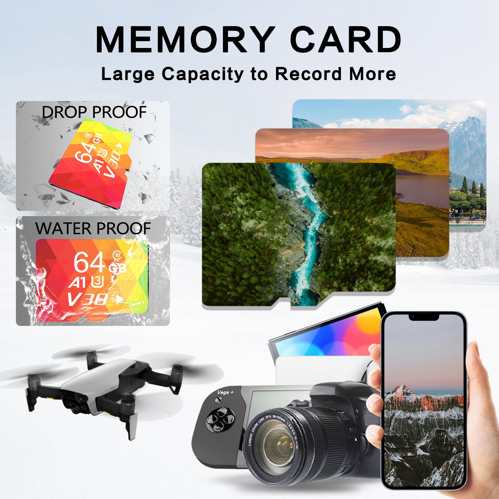 3PCS SD Card 64G