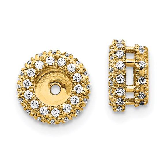 Real 14kt Yellow Gold 3/8ct Diamond Earring Jackets; for Adults and Teens; for Women and Men