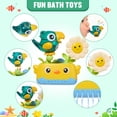 thumbnail image 5 of Mold Free Toddler Bath Toys Set, No Hole Sealed Floating Animals, Suction Bird Water Toy, Rotating Water Cups, Safe Easy Clean Bathtub Play Toys for Kids, 5 of 7