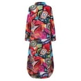 thumbnail image 3 of ZANZEA Robe Chemise Femme Col Teinture sur Nœuds Imprimé Multicolore Manches Longues, 3 of 9