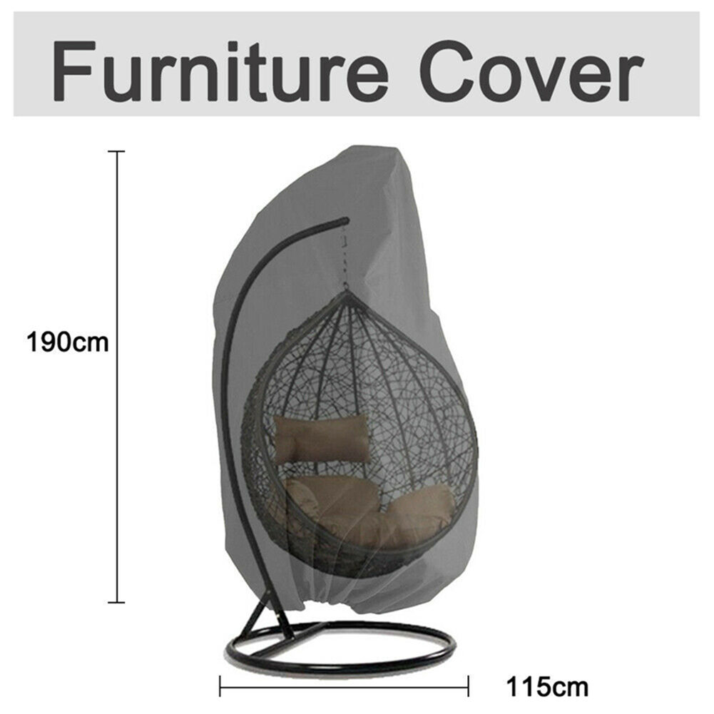 Outdoor Furniture Covers, Garden Outdoor Hanging Chair Cover, Hanging Swing Chair Cover Waterproof Rattan Egg Seat Protect, 75" H x 45" D - image 3 of 8