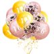 thumbnail image 4 of Juego de 15 globos decorativos de látex con confeti dorado y plateado para celebrar el 16.° cumpleaños, 16 unidades, 4 of 5