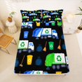 thumbnail image 5 of Manfei Recycling Truck Pattern Queen Sheets,Green Theme Queen Sheet Sets,4-Piece,1 Flat Sheet, 1 Fitted Sheet and 2 Pillowcases, 5 of 6