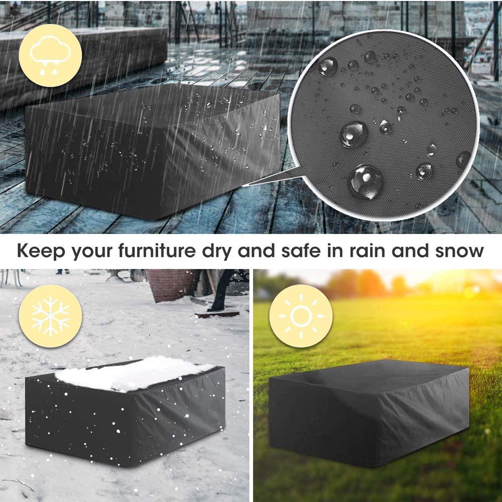 Premium Outdoor Furniture Covers - Heavy Duty Waterproof Patio Furniture Protectors for Sectional Sofa & Table, Gray