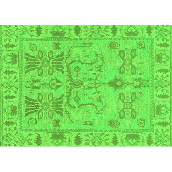 Ahgly Company Indoor Rectangle Oriental Green Traditional Area Rugs, 8' x 10'