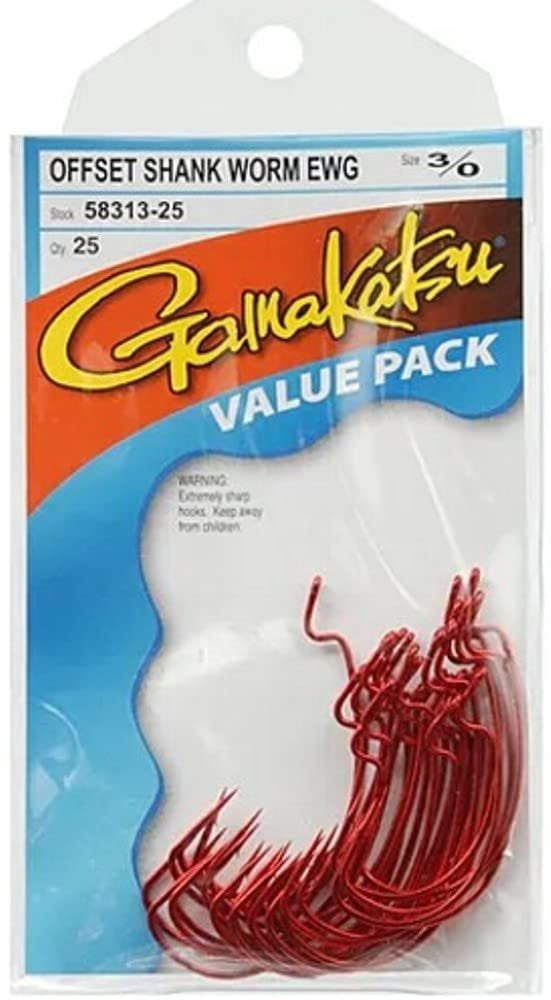 Gamakatsu Offset EWG3/0 Red 25pk