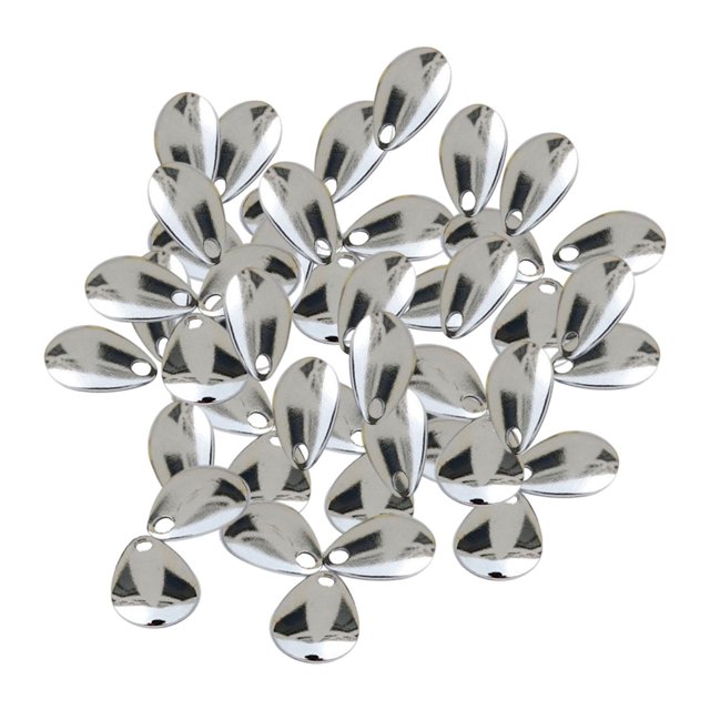 QualitChoice 50Pcs Fishing Blades Tool Rigs Spinnerbaits Women Bass for Gold Men Perch 17mm Silver 17mm