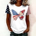 thumbnail image 2 of Independence Day T Shirts Womens USA 250th Anniversary Shirt Short Sleeve Crew Neck Graphic Tee White Top L, 2 of 5