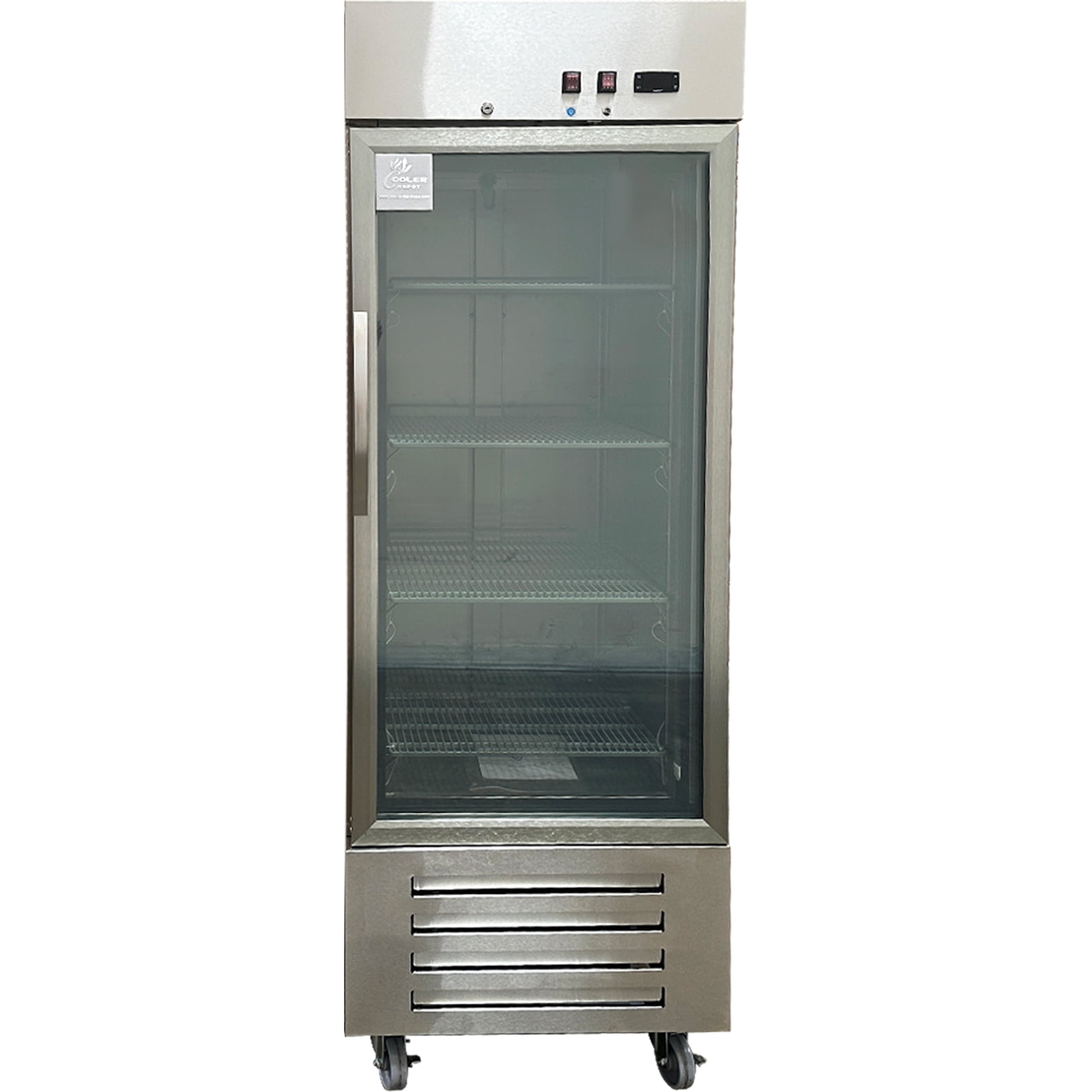 29" NSF Stainless Steel Glass Door Commercial Freezer | 18 Cu.Ft Display Freezer | R290 Refrigerant, LED Lighting, Digital Control | 115V Commercial Merchandiser Freezer