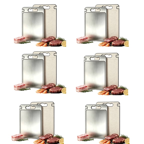 6Pcs Titanium Cutting Board,14.5”×10” Cutting Board With Knife Built-In Sharpener & Juice Groove,Dual-Sided Titanium & Pp Titanium Cutting Boards For Kitchen
