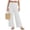 *White, variant on ClodeEU Women's High Waisted Linen Wide Leg Pants,Casual Elastic Waist Trousers with Pockets Black,Women's Plus L