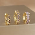 thumbnail image 4 of 3PCS Multi Color CZ Hoop Earrings Set for Women Stainless Steel Circle Round Huggie Earrings 2025 Trend Jewelry pendientes mujer, 4 of 10