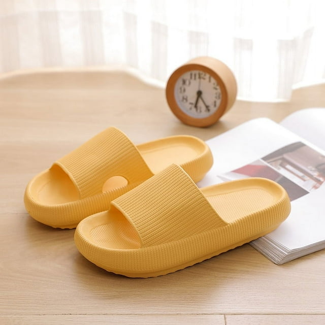Pantoufles Nuage Épaisses pour Femmes Jaune