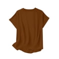 thumbnail image 4 of T Shirts for Women V Neck Short Sleeve Loose Blouses Casual Solid Color Summer Tunic Tops, L, 4 of 7