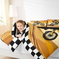thumbnail image 4 of jejeloiu Motorcycle Motor Biker Twin Comforter Sets,Orange Beige Black Bedding Set For Boys Kids Reversible 2-Piece, 4 of 8