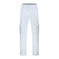 thumbnail image 4 of Men‘s Fitness Running Pants Lace Up Loose Waist Wide Foot Solid Color Pocket Loose Wool Sweatpants, 4 of 4