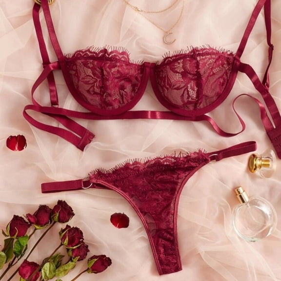 Red Lingerie Set See Through