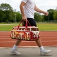 thumbnail image 6 of Vintage Floral Hippie Journey Quilted Duffel Bag, Retro Boho Overnight Luggage Detachable Strap Unisex Everyday Travel Tote, 6 of 6