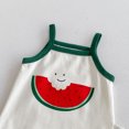thumbnail image 6 of LYMAYTER‌ Baby Girls Newborn Romper Sleeveless Watermelon Bodysuit Fine Shoulder Strap‌ 3-24M, 6 of 8