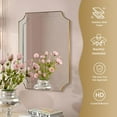 thumbnail image 5 of MOON MIRROR 22x30 Scalloped Mirror for Bathroom, Brass Antique Stainless Steel Framed Wall Mirrors, Traditional Octagon Vanity Mirror, Metal Ornate Mirror for Living Room Fireplace Entryway, 5 of 9