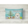 thumbnail image 2 of Carolines Treasures BB1579PW1216 Christmas Tree and Pomeranian Canvas Fabric Decorative Pillow, 12H x16W, multicolor, 2 of 3