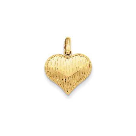 14k Yellow Gold Puffed Heart Charm