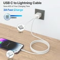 thumbnail image 6 of Aioneus USB C To Light-ning Charging Cable Compatible with iPhone 14 13 12 11, 4Pack 3/3/6/10FT Braided iPhone Fast Charger Cord, White, 6 of 8
