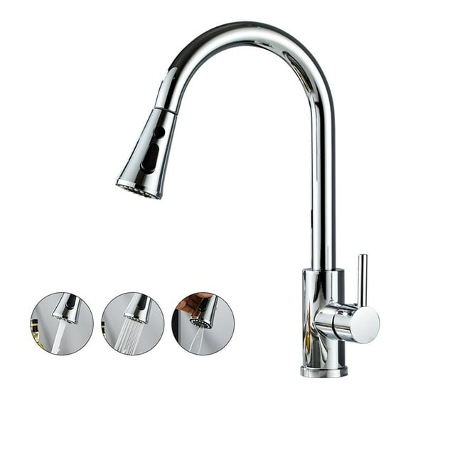Chrome/Black/Golden Pull Out Kitchen Faucets Hot Cold Water Stream Sprayer Spout Pull Down Tap Mixer Crane For Kitchen ,Effortless Installation