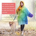 thumbnail image 4 of Rainbow Tie Dye Ink Pattern Wearable Oversized Blanket,Wearable Blanket Hoodie for Adults,Cozy Hooded Blankets with Super Pockets,Super Warm Fuzzy Pullover for Women & Men, 4 of 6