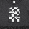thumbnail image 4 of Inktastic Checkered Number 2 Racing Theme Girls Toddler Dress, 4 of 5