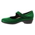thumbnail image 4 of YDN Women Retro Round Closed Toe Chunky Low Heel Mary Janes Slip On Strappy Shoes for Walking Casual Dress Size 6.5 Green, 4 of 4