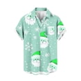 thumbnail image 1 of Mens Manga Corta Botón Abajo Camisas, Navidad Impreso Turndown Cuello Blusa, Top de Moda Casual, 1 of 3