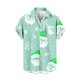 thumbnail image 1 of Mens Manga Corta Botón Abajo Camisas, Navidad Impreso Turndown Cuello Blusa, Top de Moda Casual, 1 of 3