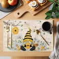 thumbnail image 2 of Yellow Gnomes Placemats Set of 4, Spring Floral Bees Daisy Branches Watercolor Placemats for Dining Table, Place Mats for Kitchen Tabletop, Waterproof Wipeable Dining Table Mats Set, 2 of 9