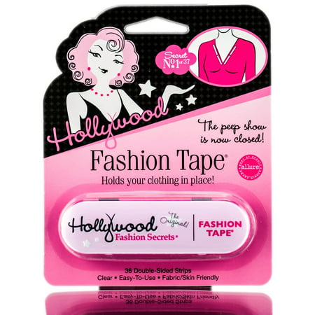 Hollywood Fashion Tape Double-Stick Strips with Take Away Tin 36 (Best Double Sided Fashion Tape)