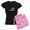 With Pink Camo Pant, variant on CafePress - Shark Attack! Pajamas - Women's Short Sleeve Print T-Shirt and Pants Dark Cotton Pajama Set