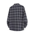 thumbnail image 3 of MELDVDIB Mens Classic Plaid Shirt Button-Up Vintage Fall Long Sleeve Loose Work Shirt Light Weight Comfy Jackets Shirt with Pocket Navy 3XL, 3 of 8