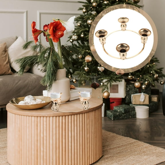 HOOWIFFY Christmas Advent Candle Iron Candlestick for Table Centerpiece 1Pack