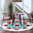 thumbnail image 3 of Round Rugs 5Ft, Boho Geometric Round Area Rug Washable Indoor Throw Carpet, Turquoise Red Ethnic Tribal Abstract Pattern Soft Non Slip Circle Rug for Cabinet Bathroom Home Decor Aesthetic, 3 of 8