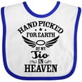 thumbnail image 3 of Inktastic Handpicked for Earth by My Tio in Heaven with Angel Wings Boys or Girls Baby Bib, 3 of 4