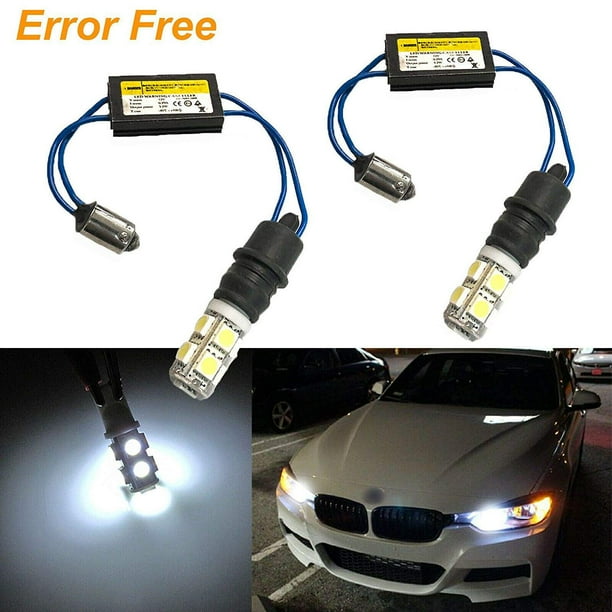 2x White 6000K Error Free BA9 H6W LED Bulbs Kit For BMW F30 3 Series