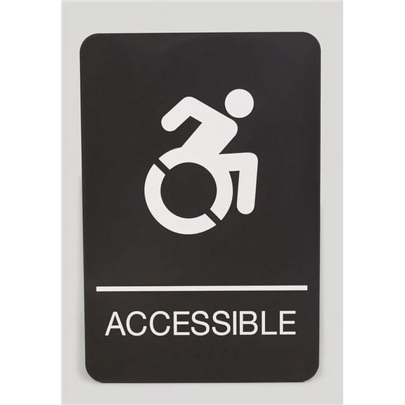 U. S. Stamp & Sign USS7787 Accessible ADA Sign, Black
